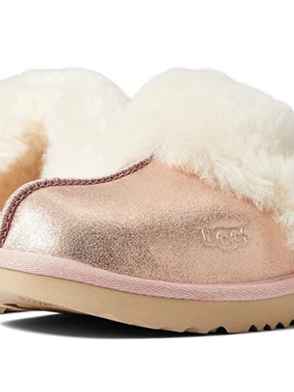 UGG Kids Rose Gold Metallic Shearling Clog
